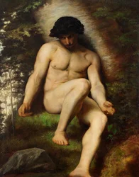 Estudio de Adán para Paraíso perdido, c.1863