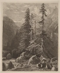 Ensayos de grabado al aguafuerte de Alexandre Calame, I, lámina 21