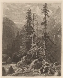 Ensayos de grabado al aguafuerte por Alexandre Calame, I, pl. 21