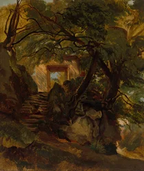 Escalera en el parque de Villa Chigi di Ariccia