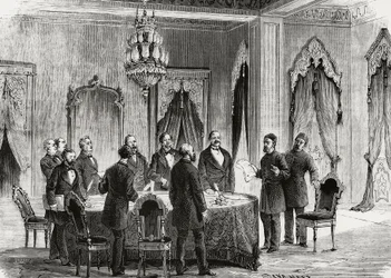 Conferencia de Constantinopla, diciembre de 1876, grabado, Turquía