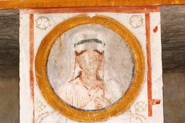 Detalle del hipogeo fresco (foto)