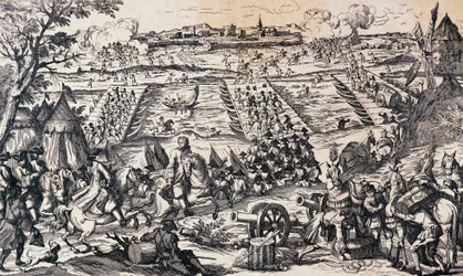 El ejército de Luis XV cruzando el Rin y atacando la línea defensiva en Ettlingen, 1-4 de mayo