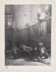 Una caída por las escaleras, 1834-35