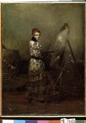 "Autorretrato" (autorretrato) Pintura de Alexandre Gabriel Decamps (1803-1860) 1830 Museo del Hermitage, San Petersburgo