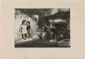 Niños asustados por un perro