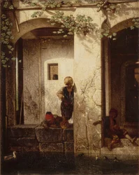 Recuerdo de Turquía de Asia, también llamado Niños turcos junto a una fuente