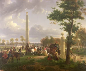 Encuentro entre Napoleón I (1769-1821) y el Papa Pío VII (1742-1823) en el bosque de Fontainebleau en 1804, 1808