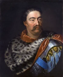 ""Retrato de Jean III Sobieski (1629-1696) roi de Pologne"" 17eme siecle - Retrato de Juan III Sobieski (1629-1696), Rey de Polonia y Gran Duque de Lituania - Tricius, Jan (ca 1620-ca 1692) - C. 1680 - Óleo sobre lienzo - 75x62 cm - Museo del Palacio de Wi