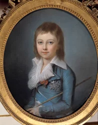 Retrato de Luis XVII (1785-1795) representado como delfín. Pintura al pastel de Alexander Kucharski (1741-1819)