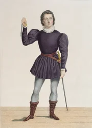 Frédérick Lemaître (1800-76) como Edgard en «La Fiancée de Lammermoor» de Walter Scott (1771-1832) en el Théâtre de la Porte Saint-Martin