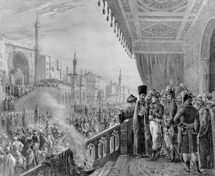 Celebración de la Fiesta de Mohammed, en El Cairo, 6 Fructidor Año VI (23 de agosto de 1798) (grabado)