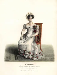 La bailarina y actriz Miss Emilie Leverd como Celimene en Le Misanthrope de Moliere, Theatre Français