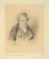 Retrato de Richard Parkes Bonington, c.1825-30 (grafito blando sobre papel de estraza)