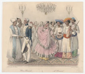 Une Nautch, de Veinticuatro Placas Ilustrativas de Costumbres Hindúes y Europeas en Bengala, 1832