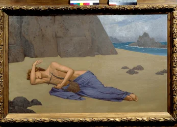 Lamentación de Orfeo. Pintura de Alexandre Seon (1855-1917) 1896. Dim. 0,73 x 1,16 m. Museo de Orsay, París