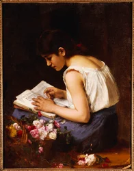 Una niña leyendo