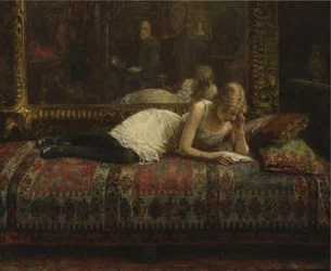 El artista y su modelo - Harlamov, Alexei Alexeyevich (1840-1922) - 1875