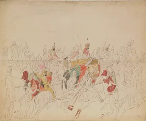 Maharajá Sher Singh de Punjab y su corte, 1846