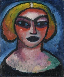 Cabeza de mujer. Verso: retrato de busto de un hombre (hacia 1910-1912)