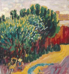 Paisaje de Carantec con una mujer