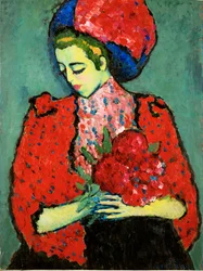 Niña con peonías (óleo sobre lienzo)