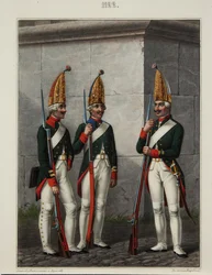 Granaderos del Regimiento Preobrazhensky, Semenovsky e Izmailovsky en 1796-1797, 1840s