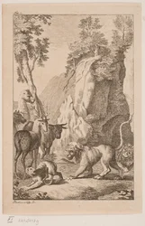 El joven león y el mono