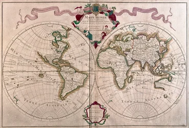 El mundo, por A.H. Jaillot en "Atlas Français" - París