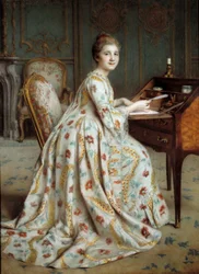 Retrato de la marquesa Dubois Mouchet Pintura de Alexis Axilette (1860-1931) Siglo XIX Angers, Museo de Bellas Artes