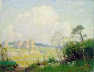 Ruinas en la vieja Normandía, c.1905 (óleo sobre lienzo)