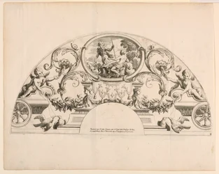 Hojas de abanico, tercera y cuarta placas del conjunto, "Divers Desseins de grands Eventails, Encrans, et autres Ornamens, inventados y grabados por Nicolas Loire"