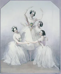 Pas de Quatre con las bailarinas Carlotta Grisi, Marie Taglioni, Lucile Grahn y Fanny Cerito