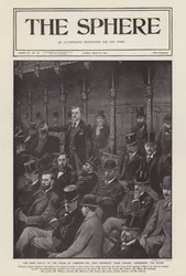El parlamentario irlandés John Redmond dirigiéndose a la Cámara de los Comunes