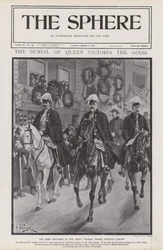 Los principales dolientes en la procesión fúnebre de la Reina Victoria por Londres
