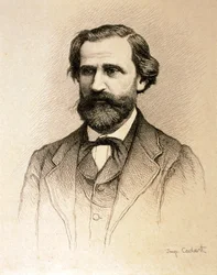 Retrato de Giuseppe Fortunino Francesco Verdi (aguafuerte)