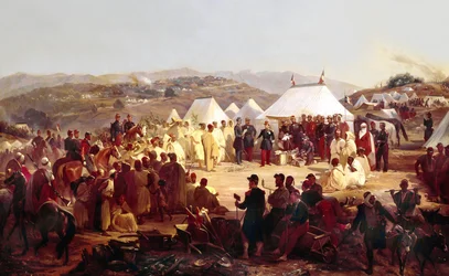Conquista de Argelia: rendición de la tribu Beni Raten de Cabilia al Mariscal francés Randon en 1854
