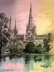 Catedral de Lichfield, Staffordshire, c1870