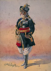 Comandante Nativo Honorario Nawab Sir Hafiz Muhammad Abdullah Khan, KCIE, ilustración para 