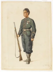 Fusilero del 4º Regimiento Gurkha en orden de instrucción