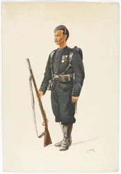 Fusilero del 4º Regimiento Gurkha en orden de marcha
