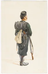 Fusilero del 4º Regimiento Gurkha en orden de marcha, 1890
