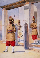 Soldados de la 124ª Infantería de Baluchistán de la Duquesa de Connaught, ilustración para 