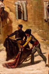 Lucha de novillos, detalle