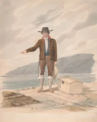 Hombre de pie en la orilla del mar - Hierro