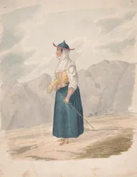 Campesina con bastón, La Palma