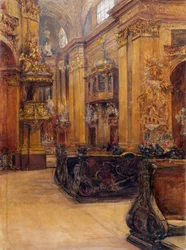 El interior de la Peterskirche de Viena