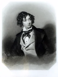 Retrato de Benjamin Disraeli Esquire (1804-81) M.P., grabado por H. Robinson, c.1840