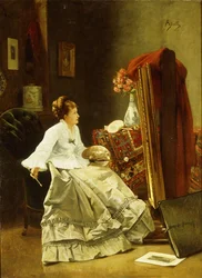 Artista trabajando