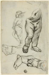 Bocetos de Putti (anverso); Estudio para ornamento (reverso)